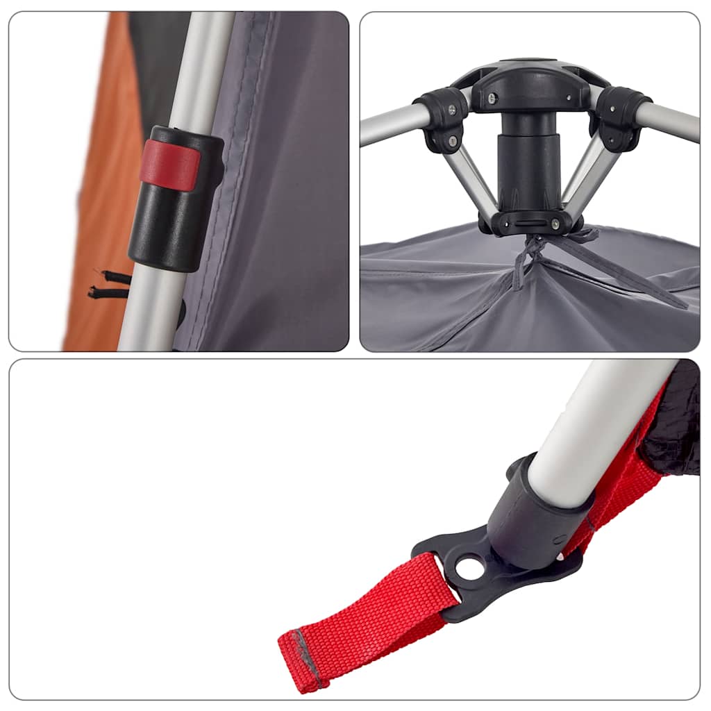 Dome Family Tent for 6 Persons Gray and Orange Quick Release