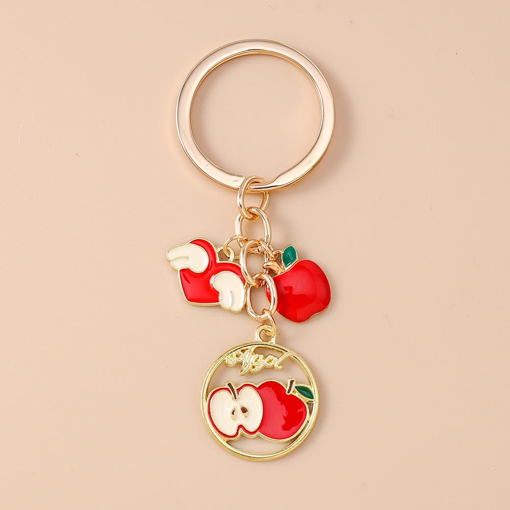 Fashion Enamel Avocado Cherry Keychain Fruit Key Ring Pendants for Women Girls Handbag Decor DIY Key Chain Jewelry Gifts