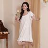 Short Sleeve Women's Pajama Dress Loose Princess Nightgown Sweet Ruffle Nightdress  Female