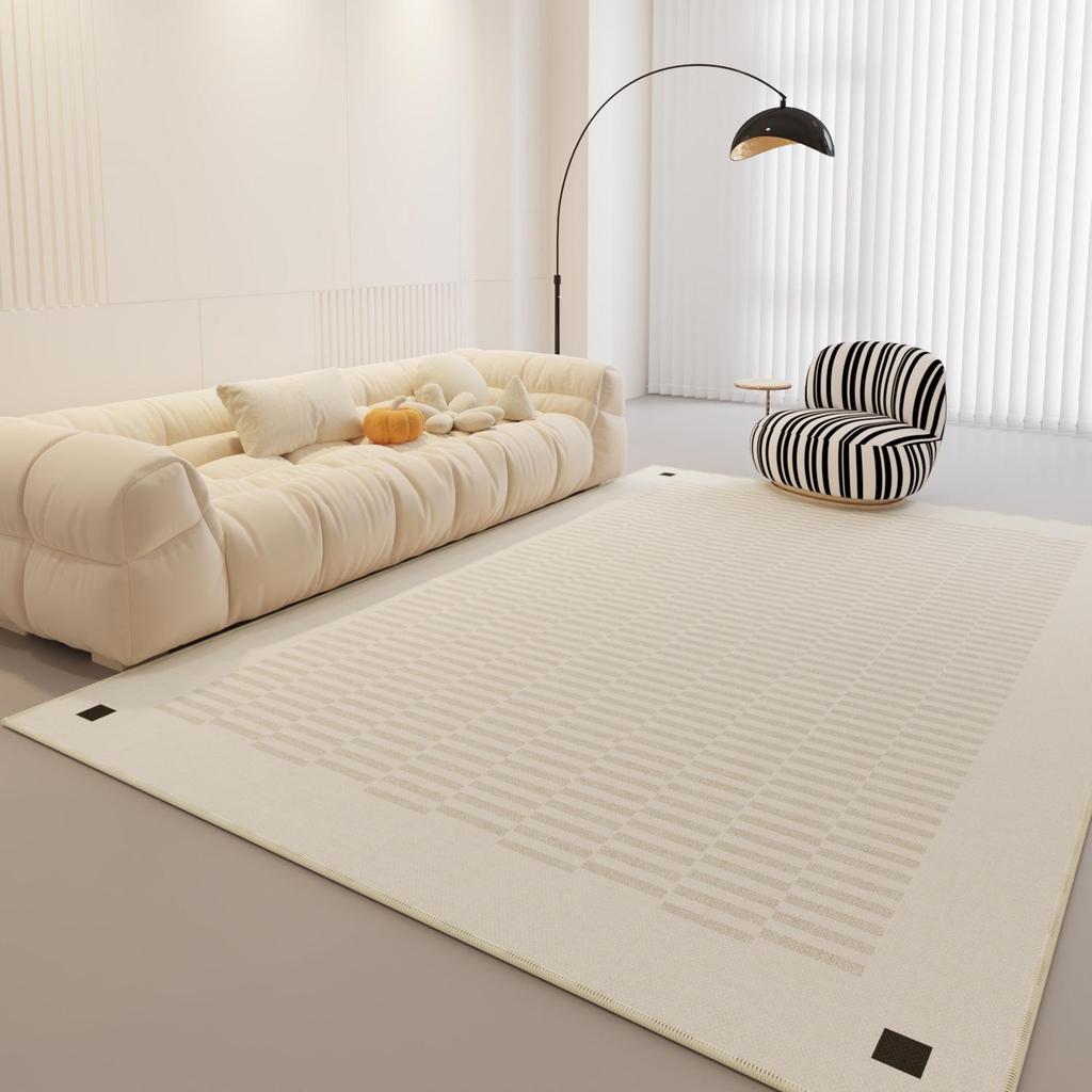 Роскошный кремовый ковер во французском стиле: Высококачественное, стильное и легко моющееся средство для гостиной или спальни