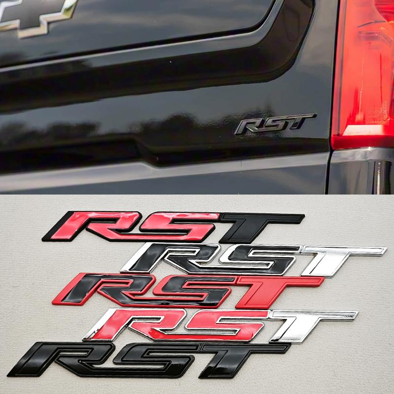 AABHC1 3D Metal Car Sticker Logo RST Emblem Front Fender Rear Trunk Badge For Chevrolet Silverado Tahoe Suburban Traverse Accessories
