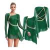 Women Girls Modern Lyrical Ballet Dance Dress Long Sleeve Gymnastics Acrobatics Figure Skating Leotards Cut Out Back Dress
