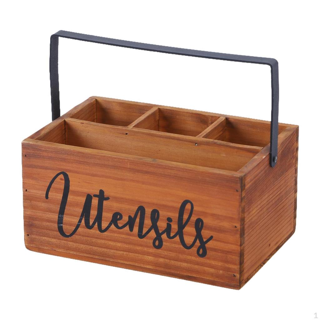 Настольный держатель для кухонной утвари с отделениями для вилок и ложек