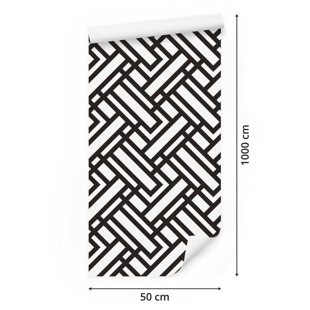 Geometric white pattern wallpaper for living room and bedroom 50x1000