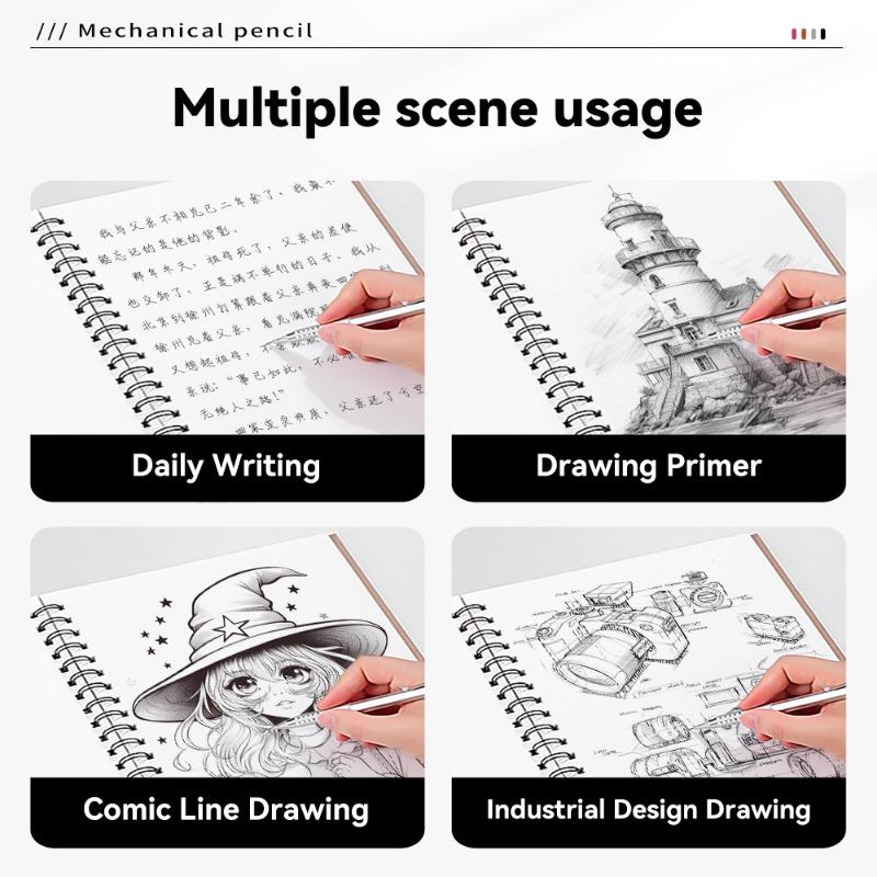 0,3/0,5/0,7 мм розовое золото карандаш профессиональный художественный рисунок письмо металлические автоматические карандаши канцелярские принадлежности