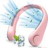 USB Neck Fan 4000 mAh Rechargeable Silent - Pink - BOOLING - Portable