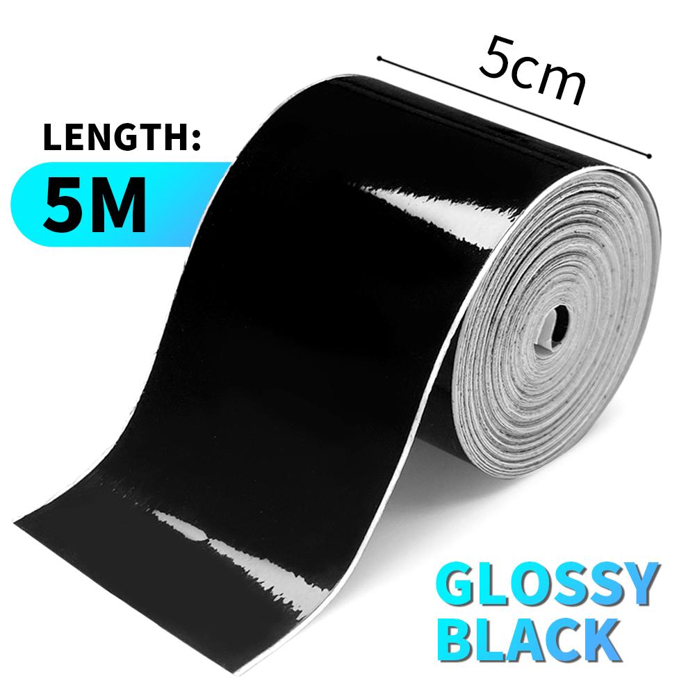 3D Carbon Fiber Car Sticker Paste Protector Glossy Black Vinyl Wrap Film Car Wrap Sheet Film Waterproof Protection Accessories