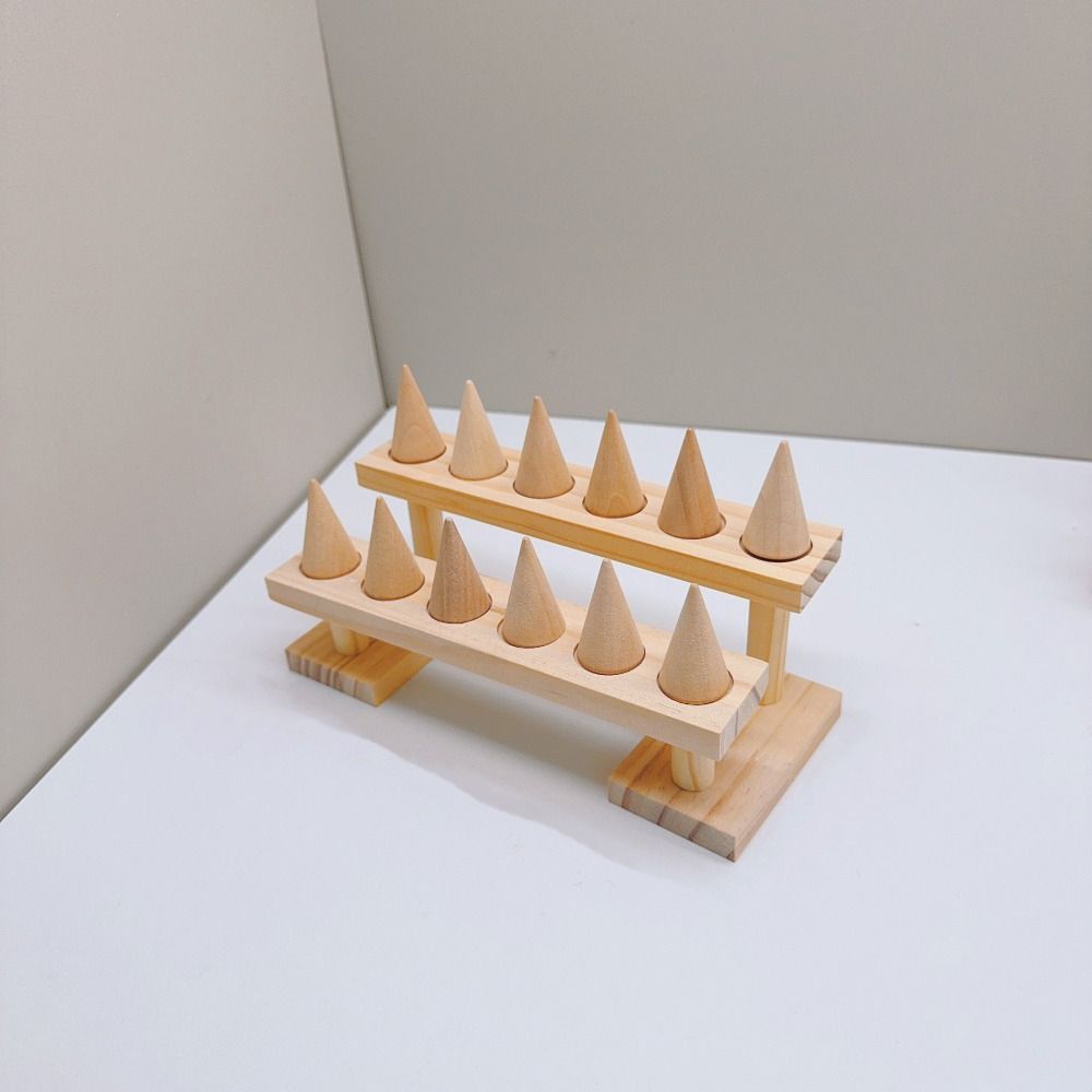 Bracelets Necklace Wood Rings Display Holder Multi-layer Bangle Storage Tray Key