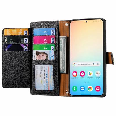 Для Samsung Galaxy S24 Чехол-кошелек Кожаный чехол для телефона с RFID-защитой