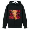Autumn and Winter Fleece Hooded Sweater for Boys and Girls Cute Children's Clothing Fashionable 5-14 Year Old Children's Long Sleeve Letter Print