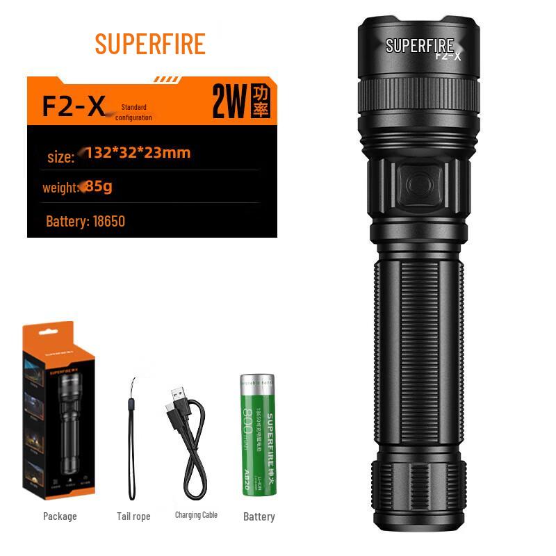 SupFire F2-X Portable Rechargeable LED Flashlight