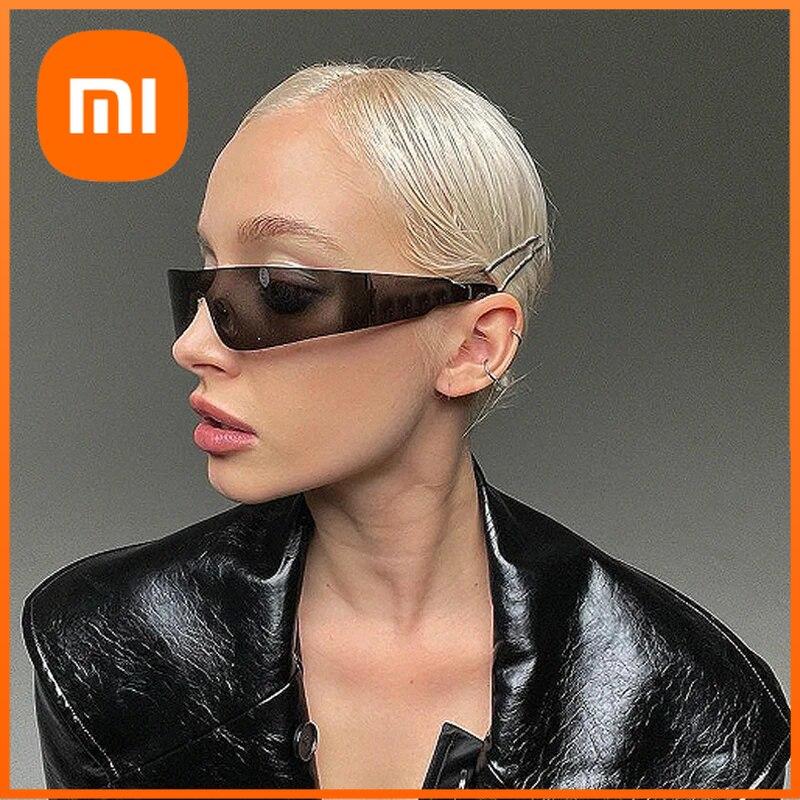 Xiaomi Futuristic Technology Y2k Street Photo Concave Shaped Special-shaped Sunglasses Connected Lenses Sunglasses