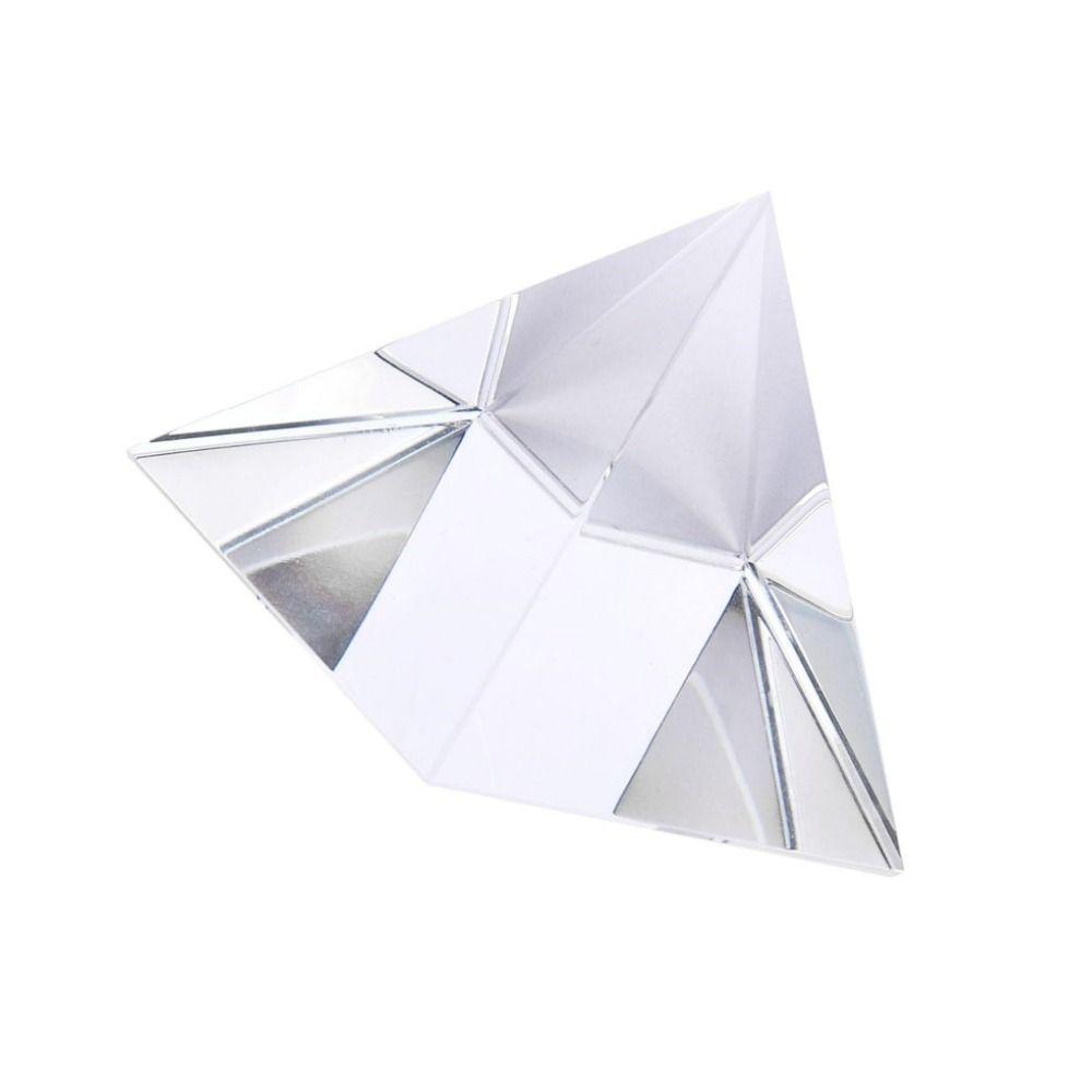 Белый хрусталь Пирамида Бумага Плоть Блестящий орнамент Стеклянный пресс-папье Украшение рабочего стола