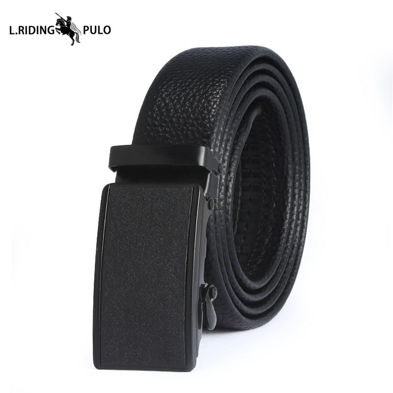 Мужской кожаный ремень с автоматической пряжкой, деловой ремень в корейском стиле, креативный, для досуга, универсальный, износостойкий, подарочный ремень