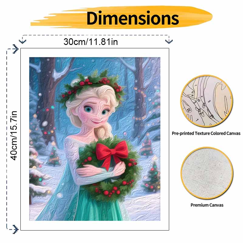 Disney Christmas wreath oil painting hand painting art kit coloring painting handmade diy home decoration gift