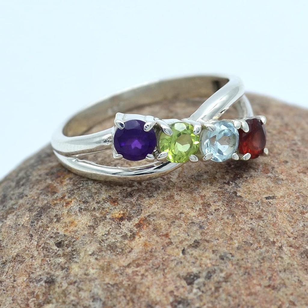 925 Silver Ring, Multi Stone Ring, Handmade Ring, Designer Ring, Statement Ring, Bohemian Ring, Stacking Ring, Mom Gift
