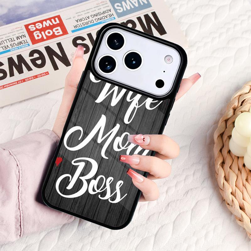 Чехол для телефона 'Жена Мама Босс' для IPhone 17 16e 15 14 13 12 11 Pro Max Air Mini Мягкий Защитный Чехол