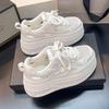 Little White Shoes Women's 2025 Summer New Thick-soled Hollow Shoes Small Man Height Increase Mesh Breathable Casual Versatile Board Shoes