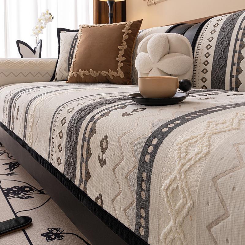 Stretchy Sofa Cover With Reinforced Corners, Modern Couch Cover And Reversible Sofa Slipcover For Large Sofas
