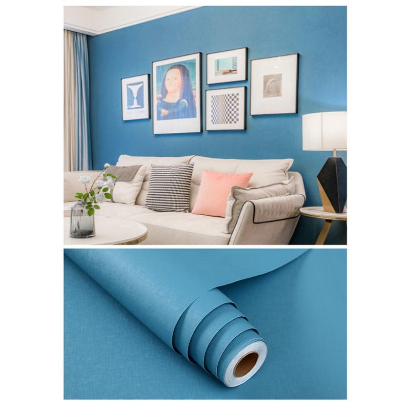 Macaron Solid Color Self-adhesive Wallpaper Stickers Bedroom Living Room Wardrobe Door Decoration Pasted Waterproof Refurbished Wallpaper