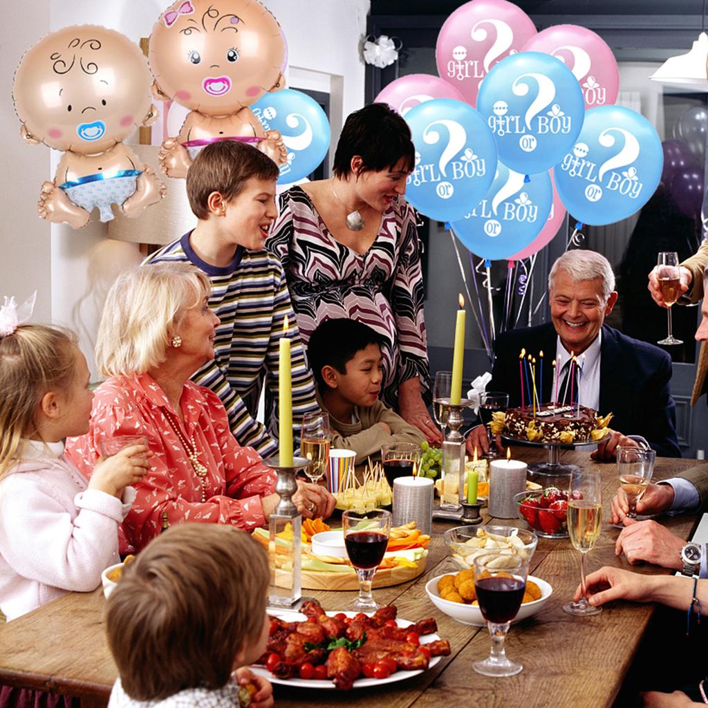 23 шт., украшения для выявления пола, воздушные шары для вечеринки-детский душ/день рождения, украшения, розовый, синий фольгированный шар и латексные шары