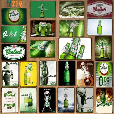 YZFQGrolsch Лагер Пиво Декоративные Знаки Голландские Металлические Пластины Для Настенного Бара Дома Искусство Декор Ресторана 30X20CM DU-9120B
