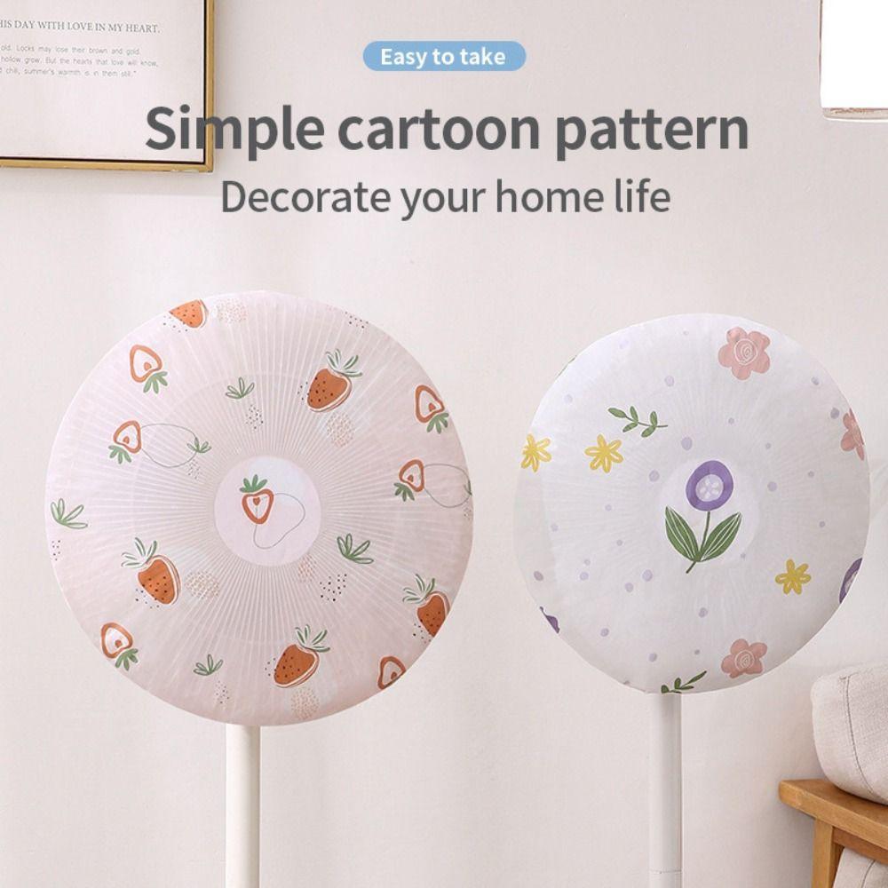 Cartoon Pattern Printing Fan Protection Covers Round Fan Fan Dustproof Covers Electric Fan Cover
