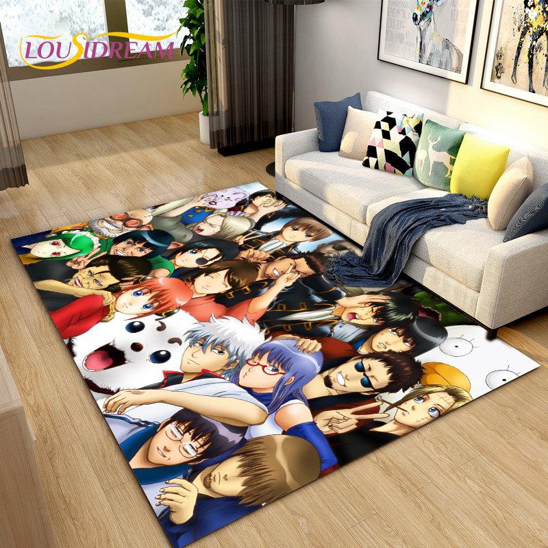 Гинтоки Кагура Гинтама Аниме Ковер, Ковер для гостиной, спальни, дивана, придверный коврик, украшение, детский игровой нескользящий коврик для пола