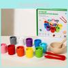 Деревянные Монтессори чашки для сортировки по цветам Развивающая игрушка для когнитивного развития детей
