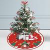 Flannel Xmas Tree Skirt Collar 35 inch Xmas Decorative Tree Mat Rustic Christmas Tree Skirt