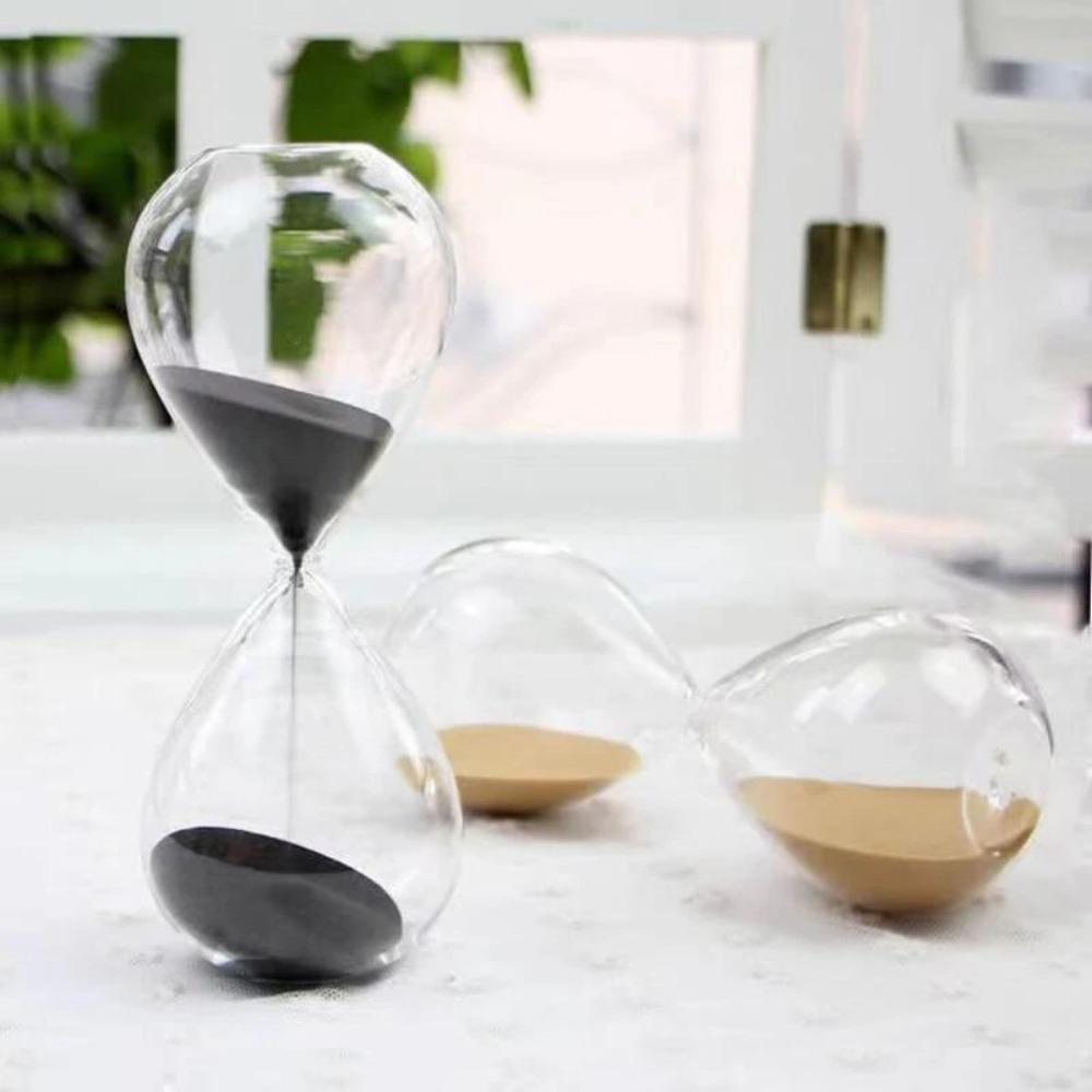 15/30 Minutes Glass Time Hourglass Timer Transparent Crafts Decoration Nordic Glass Droplet Gift