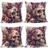 Home Decor Skull & Butterfly Floral Pattern Pillow Cover Pattern Cushion Cover Suitable for Sofa Bedroom Car Pillow Cover
