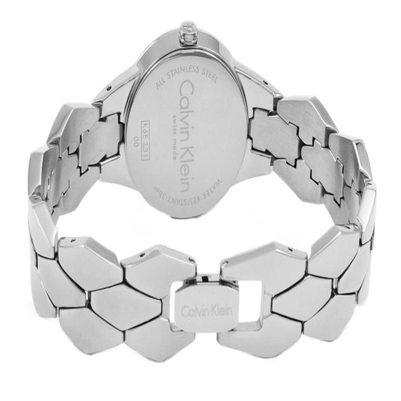 CALVIN KLEIN / watch quartz movement metal strap 28mm silver dial women's watch 30 meters waterproof K6E23146