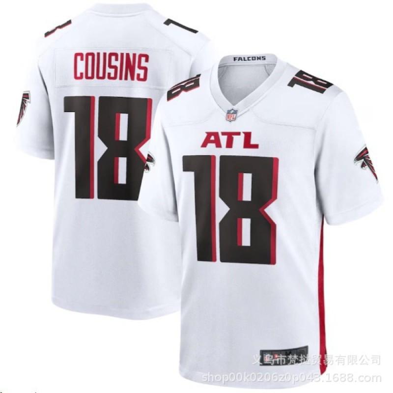 Футбольная майка NFL Atlanta Falcons Мужская Женская Короткий рукав Хлопок V-образный вырез Спортивная одежда Регби Баскетбол Тренировка