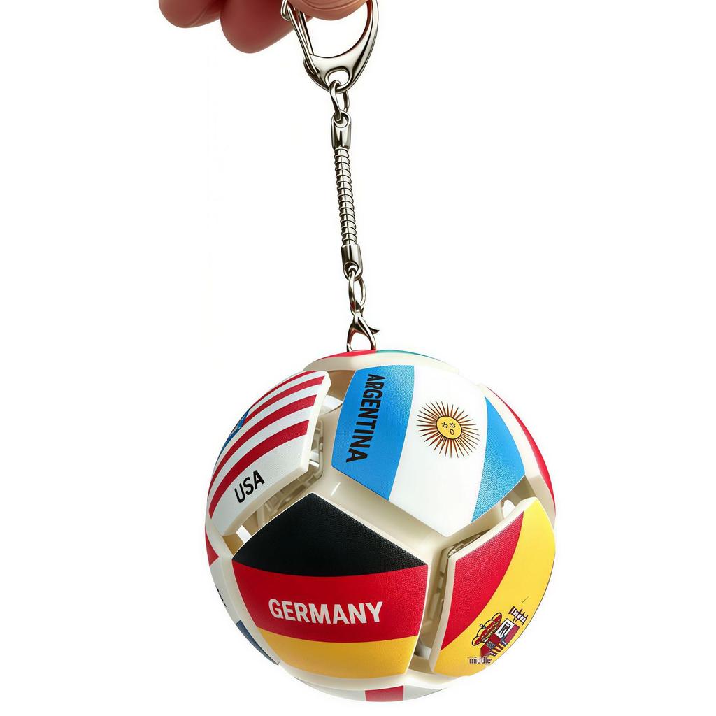 World Cup Football Stress Relief Toy - Black & White, Red & Blue
