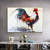 Abstract Rooster Watercolor Oil Painting On Canvas Posters and Prints Wall Art Animal Picture for Living Room Cuadros Decoration