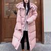 Women Parkas Thick Cotton Padded Windproof Parkas Warm Winter Pink Hooded Long Overcoat Casual Loose Snow Wear