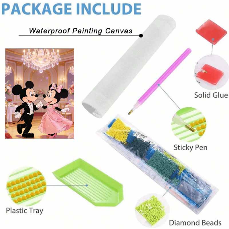 Disney Mickey and Minnie Mouse Ballroom Dance Diamond Painting Art Kit Handmade DIY5D Home Decor Gift