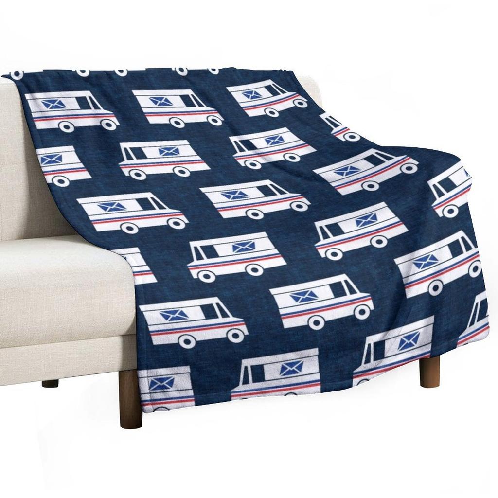 Mail Trucks - blue Throw Blanket Decorative Throw Quilt Soft Big Giant Sofa Blankets