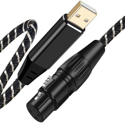 USB Микрофонный кабель 2М Кабель для микрофона «мама» Кабель-переходник XLR для ПК Микрофон Караоке Студийная запись USB-XLR US-B