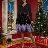 Women's Casual Fashion Long Sleeve Christmas Graphic Printed Vintage Long Dresses
