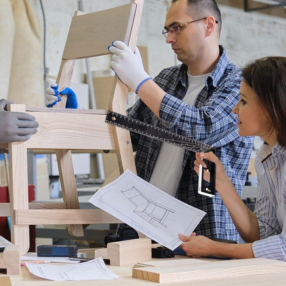 Универсальная комбинированная прямоугольная линейка, многоугольный профессиональный измерительный инструмент, угольник для плотника