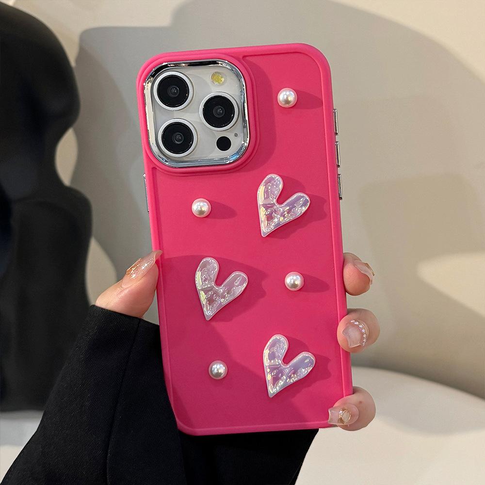Трехмерный перламутровый яблочный чехол для телефона 17 iphone16 лазерный 15 подходит для 14promax темперамент 12 мягкий 11