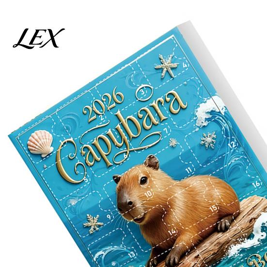 Unique Desktop Display Ornaments 2026 Christmas Capybara Advent Calendars, 24 Days Countdown with Novelty Gift for Lovers Cute 2D Hanging Ornaments,