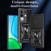 For Vivo Y29 4G Case with Slide Camera Lid PC+TPU Kickstand Phone Cover