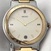 Used Working item SEIKO PRESAGE Men's Quartz Watch 9539-6000 9539-6010 Vintage Bi-color Round Date 0606