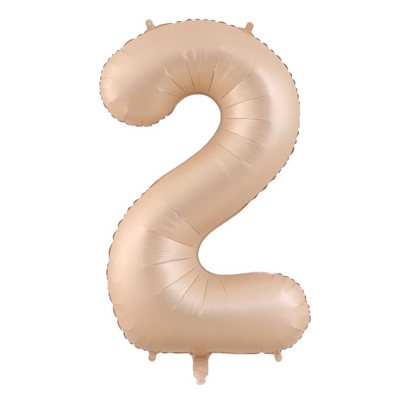 40 Inch Beige Cream Caramel chocolate Color Retro Number Balloon 123456789 for Baby Shower Birthday Party Wedding Decoration
