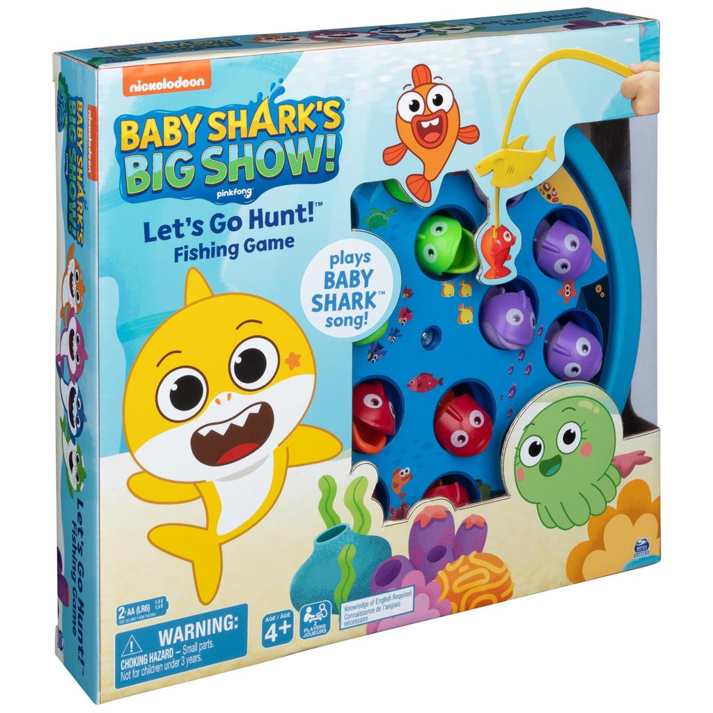 Cardinal Industries 6053381 Pinkfong Baby Shark Let's Go Hunt Musical Fishing Game, for Families and Kids Ages 4 and Up