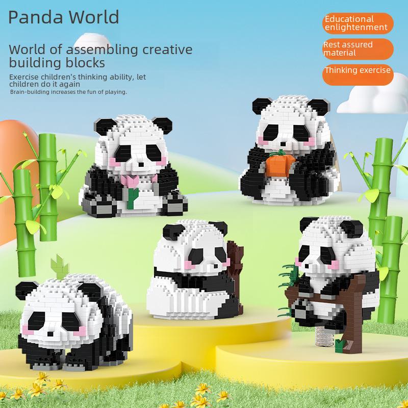 Совместимые строительные блоки Lego: Панда Хуахуа Менглан - развивающая игрушка для детского творчества