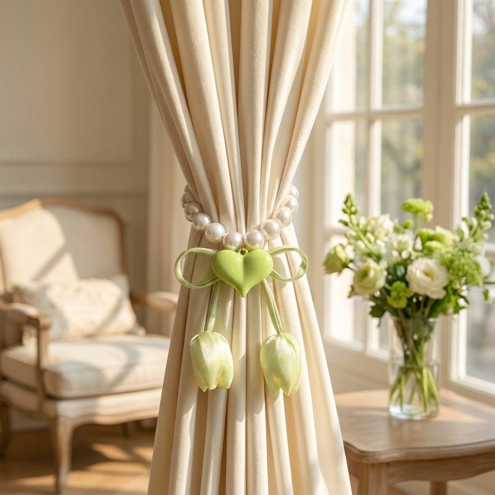 Adjustable Tulip Gauze Curtain Tie Decorative Curtain Tie Rope Flowers Curtain Straps Beautifully Heart Curtain Binding